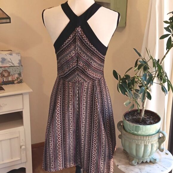 BCBGeneration Woven Fit and Flare Dress. Halter, Boho. - Picture 9 of 16